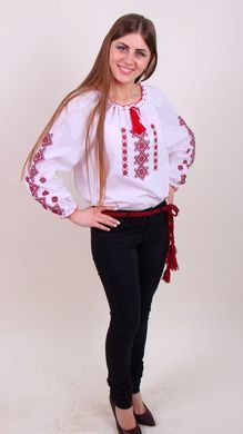Підліткова вишита блуза "Яринка" з червоною вишивкою