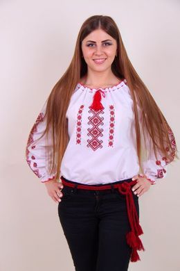 Підліткова вишита блуза "Яринка" з червоною вишивкою