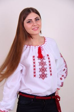 Підліткова вишита блуза "Яринка" з червоною вишивкою