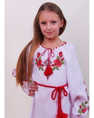 Детское вышитое платье "Зоряна" (габардин белый), 98 (ріст)