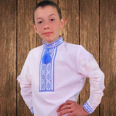 Вишиванка дитяча для хлопчика "Орест" з Синьою вишивкою