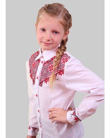 Детская вышитая блузка "Школьница", 122 (ріст)